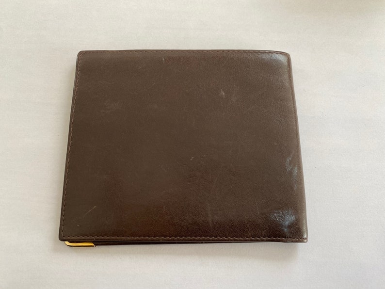 Vintage Italian leather bill fold, vintage Bill Blass subtle Italian leather wallet, classic Bill Blass, mens leather bill fold image 2