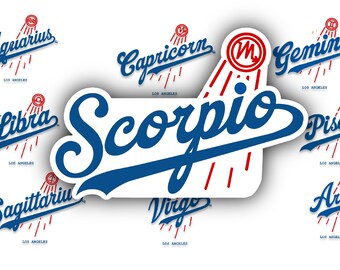 Zodiac Dodgers Astrology (17pc) Sticker Bundle