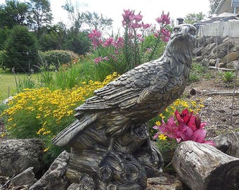 Jim's Otisco Concrete Eagle Statue in Brassy Bronze Finish for Outdoors