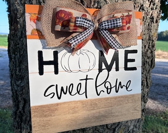 Wooden Fall Door Hanger, Home Sweet Home Porch Decor