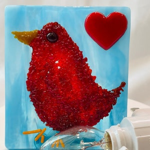 LOVE BIRD Heart NightLight Glass LB1