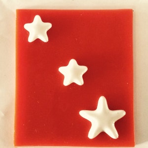 3 STARS NIGHT LIGHT Orange & White Glass Nightlight Star S05
