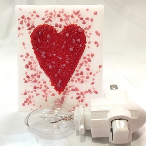 RED & PINK Heart Love - Night Light Glass #V01
