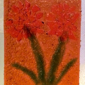 FUSED GLASS FLOWER Night Light Orange Transparent Glass F09