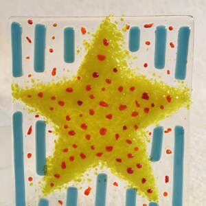 YELLOW GOLD STAR Fused Glass NightLight -  S09