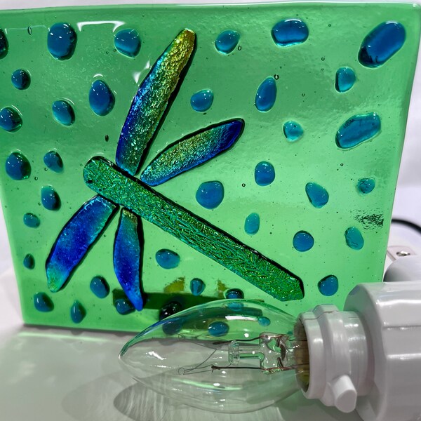DICHROIC DRAGONFLY Swamp Darner Fused Glass D05