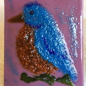 Blue Bird NightLight - Stained Glass B07