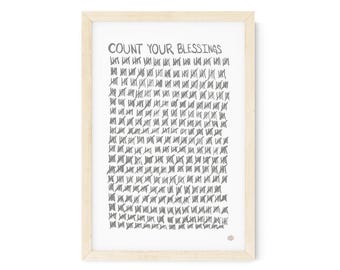 Count Your Blessings Art Print Slate Color