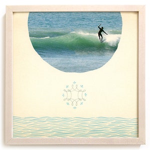 Surfing Art Print "Face Of The Deep" - Mixed Media