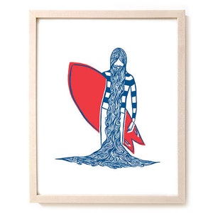 Surfing Art Print &quot;Blue Beard&quot;