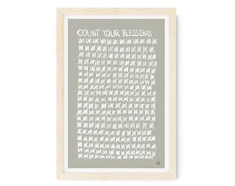 Count Your Blessings Art Print Moss Green Color