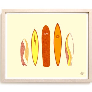 Surfing Art Print &quot;Icons&quot;