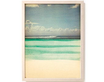 Limited Edition Surf Art Print "Green Shore" - Mixed Media