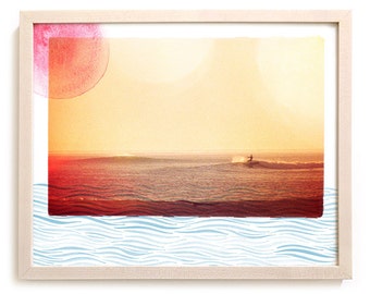 Surf Art Print "Waterways" - Mixed Media