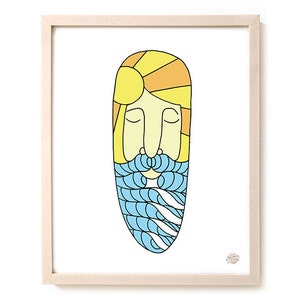 Surfing Art Print "Surf Beard"