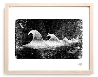 Limited Edition Surfing Art Print "Carved"