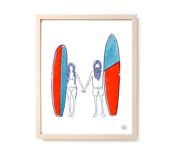 Surfing Art Limited Edition Print together Mixed Media - Etsy Surfing Art Limited Edition Print together Mixed Media - Etsy