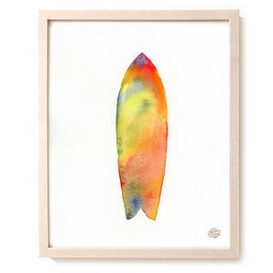 Watercolor Surf Art Print &quot;Towards Summer&quot;