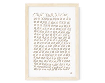 Count Your Blessings Art Print Sand Color