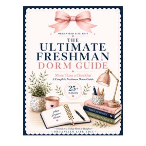 Freshman Dorm Guide for Girls | College Dorm Checklist, College Packing Checklist, Dorm Essentials, Move-In Guide | Digital Download