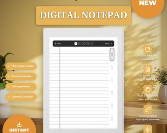 Supernote digitale notitieblok A5X Manta Nomad, ongedateerd notitieblok met hyperlinks, 150 items met een index die je kunt aanklikken om naar een specifieke pagina te springen, digitale notities in PDF-formaat
