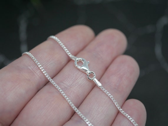 1.4mm Sterling Silver Curb Chain - 42cm, 45cm, 50cm and 55cm 1.4mm Sterling Silver Curb Chain - 42cm, 45cm, 50cm and 55cm