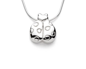 Ladybird - Handmade Solid Sterling Silver Insect Pendant with Snake Chain by Purplefish Designs Jewellery - Ladybug Necklace - Good Luck