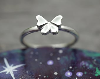 Butterfly Ring - Handmade Sterling Silver Ring by Purplefish Designs Jewellery - Cute Ring - Silver Butterfly - Gift for Her - Stacker Ring