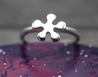 Tiny Splat Ring - Handmade Sterling Silver Ring by Purplefish Designs Jewellery - Abstract Design - Artist - Quirky Gift - Larger Sizes