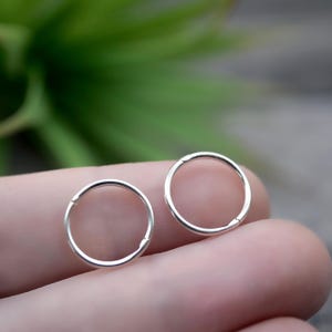 Sterling Silver Sleepers - 10mm - Silver Hoop Earrings - Australian Made Silver Jewellery