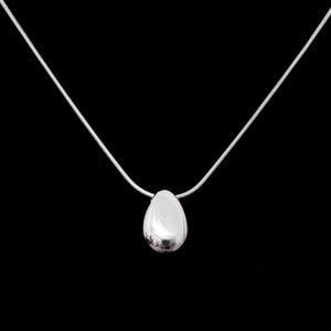 Egg - Handmade Solid Sterling Silver Teardrop Pendant with Snake Chain by Purplefish Designs Jewellery - Baby Shower Gift - Easter Gift