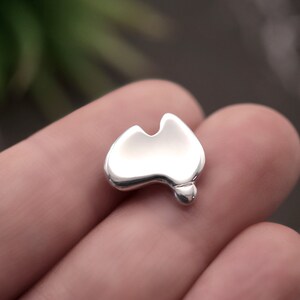 Aussie Pin - Handmade Sterling Silver Map of Australia Brooch - Purplefish Designs Jewellery - Travel Gift - Lapel Pin - Australian Souvenir