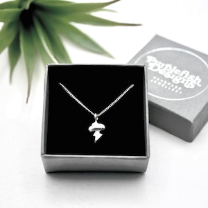 Storm Cloud - Handmade Sterling Silver Lightning Pendant with Fine Chain - Purplefish Designs Jewellery - Weather Jewellery - Cloud Necklace