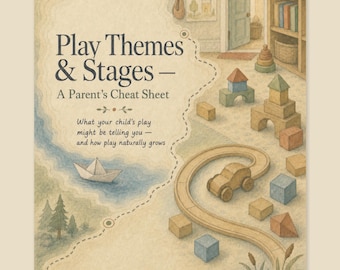 Aide-mémoire sur la thérapie par le jeu : Thèmes et étapes du jeu, guide pour les parents axé sur l’enfant, PDF imprimable