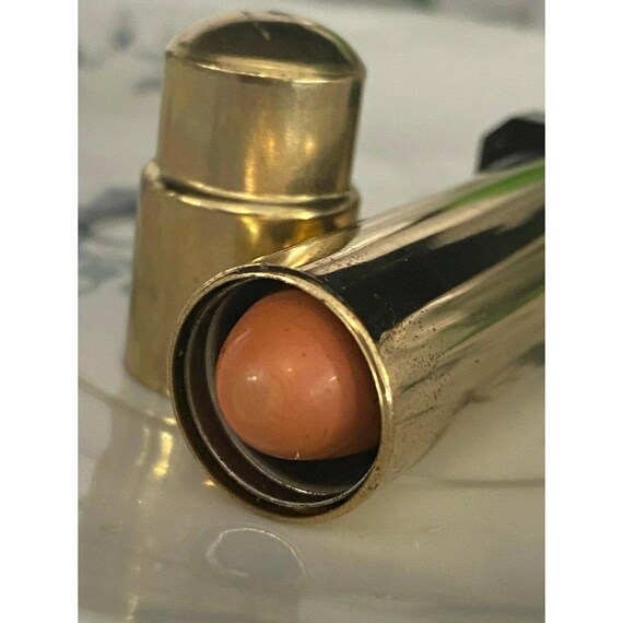 Vintage Michel Cosmetics  Lipstick Gold Metal Bullet Tube New  Ripe Apple