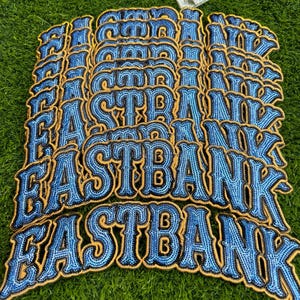 Custom sequin logo patches, Personalized patches, Iron on, School mascot patch, Team names patch, Swe on, Chenille patch
