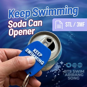 Llavero abre latas BTS Swim / Keychain Soda Can Opener 3D Print File STL 3MF /Keychain Soda Tab /BTS Arirang nail safe | bts freebies