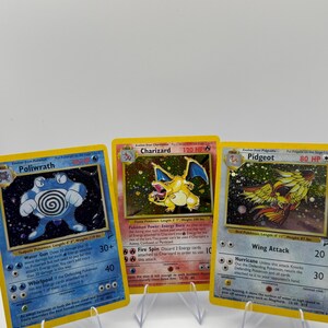 Pokémon TCG Proxy • Charizard, Pidgeot & Poliwrath 2nd Edition Set