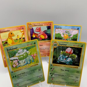 Pokémon TCG Proxy | Squirtle, Charmander, Charmeleon, Bulbasaur, Ivysaur 1st Edition Shadowless