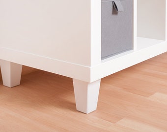 Lot de 4 pieds de meuble pour étagère Ikea Kallax blanc