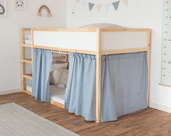 Ikea Kura Vorhang in Blau / 100% Baumwolle / Kura Bett Vorhang erhältlich für 3 Seiten / Ikea Kura Hack / Vorhang für Ikea Hochbett