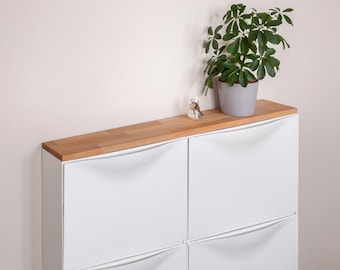 Panneau en bois pour meubles IKEA Trones – Panneau en bois massif pour 2 meubles à chaussures IKEA Trones – Hêtre naturel et huilé – Panneau supérieur, panneau de recouvrement