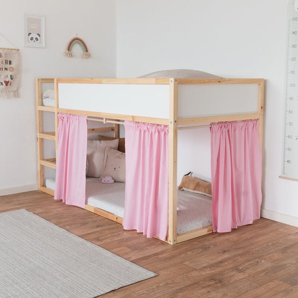 Ikea Kura Vorhang in Rosa / 100% Baumwolle / Kura Bett Vorhang erhältlich für 3 Seiten / Ikea Kura Hack / Vorhang für Ikea Hochbett