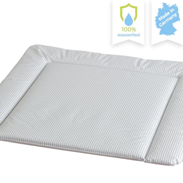 Matelas à langer lavable 77 x 73 cm pour table à langer Ikea rayures non toxiques gris