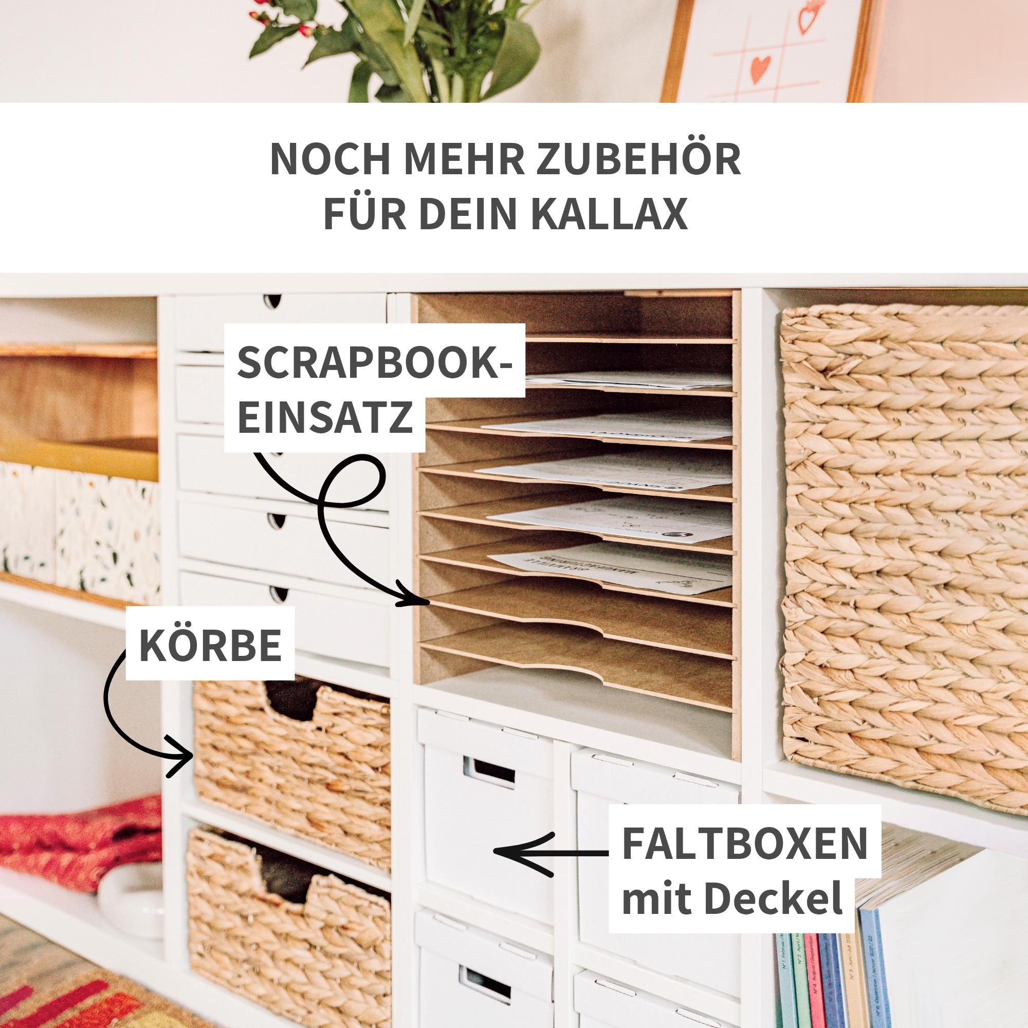 Kallax Schubladen aus Pappkarton | 5 Schubfächer für IKEA Kallax | DIN A4 Aufbewahrung fürs Büro | Kallax Organizer für Fachteiler