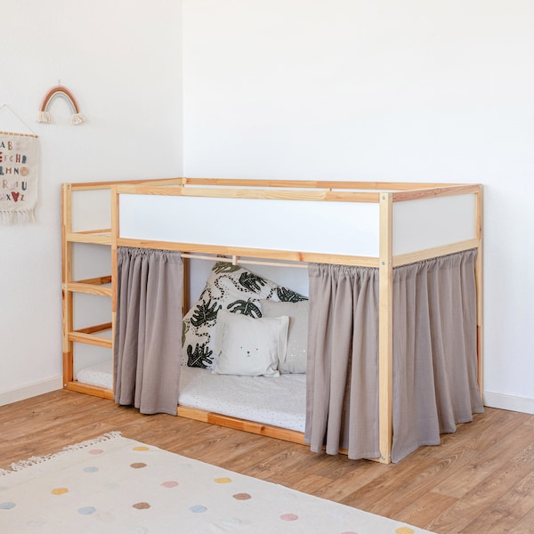 Muselina de cortina Ikea Kura / ajuste perfecto para cama alta + cama plana / tela de muselina de alta calidad / disponible para los 3 lados / Ikea Kura hack