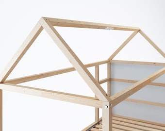 Ikea Kura roof for house bed, Kura roof frame made of wood, roof truss for Kura loft bed // Complete set including assembly material