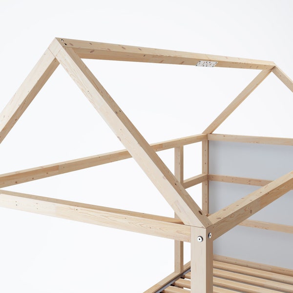 Ikea Kura roof for house bed, Kura roof frame made of wood, roof truss for Kura loft bed // Complete set including assembly material