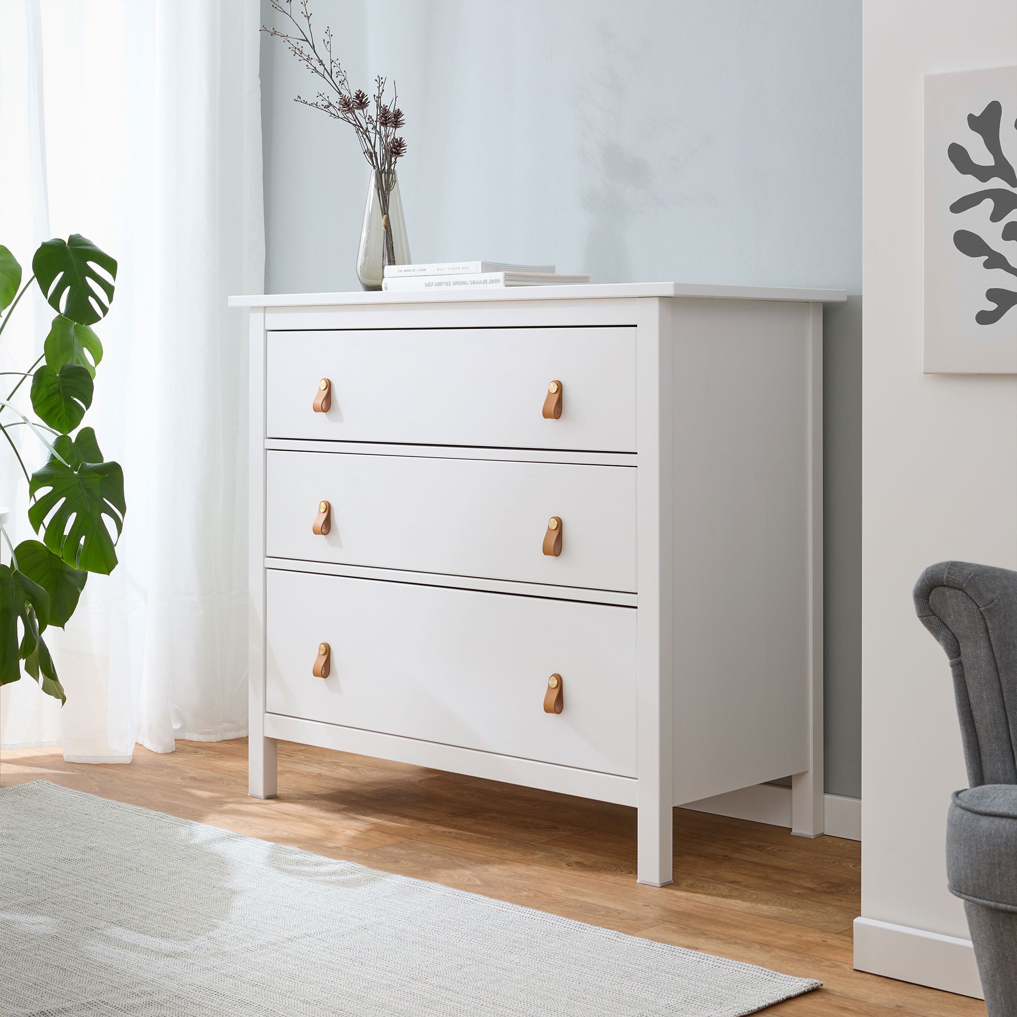 4 stuks lederen handgrepen voor meubels, kastgrepen van leer, ladeknoppen voor kasten, decoratieve knoppen voor hangende meubels