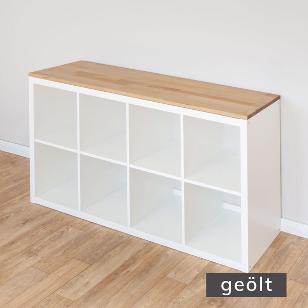 Panneau en bois Kallax en bois de hêtre - panneau de recouvrement en bois massif pour étagères Ikea Kallax 1x4, 2x4 ou 3x4 (147x39x2 cm) - naturel ou huilé